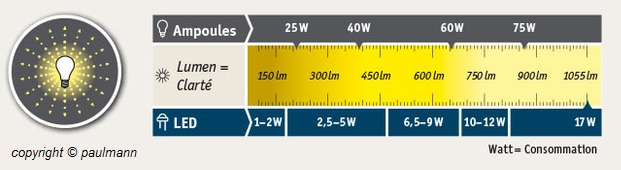 équivalence du lumen des LED