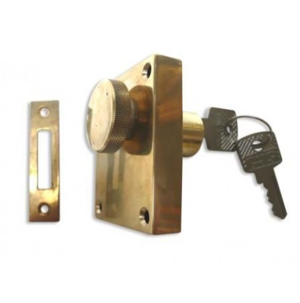 VERROU DE SURETE EN LAITON 62 X 53, CLE EXTERIEURE VERROU DE SURETE EN LAITON 62 X 53, CLE EXTERIEURE