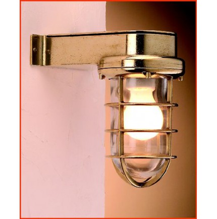 LAMPE EN APPLIQUE MURALE AVEC GRILLE LAITON LAMPE EN APPLIQUE MURALE AVEC GRILLE LAITON