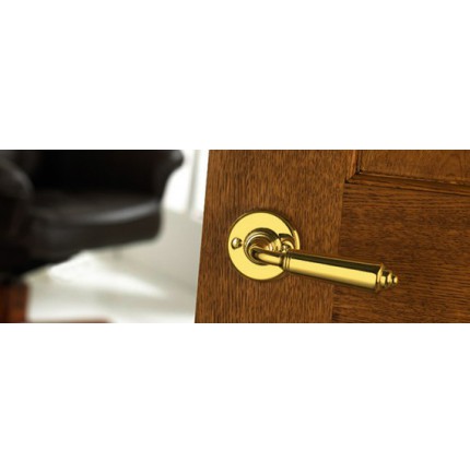 Ensemble De Poignées Antique En Laiton Poli, Béquille Double Porte