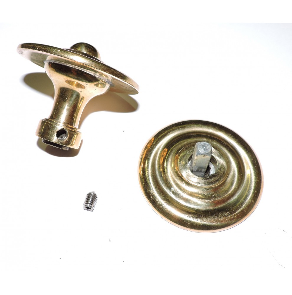 Bouton de porte avec rosace en laiton poli