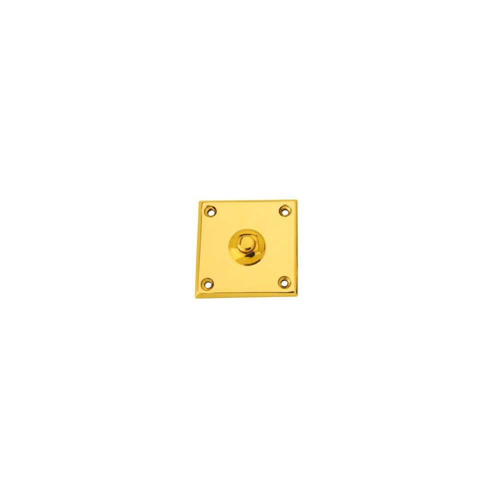 Bouton de sonnette carré en laiton poli Bouton de sonnette carré en laiton poli