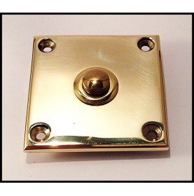 Bouton de sonnette carré en laiton poli
