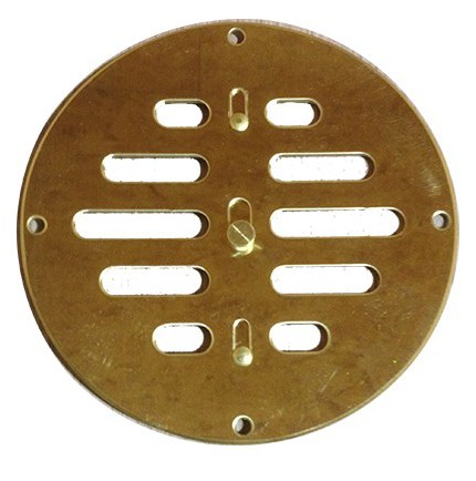 Grille extra-plate ronde réglable en laiton poli Grille extra-plate ronde réglable en laiton poli