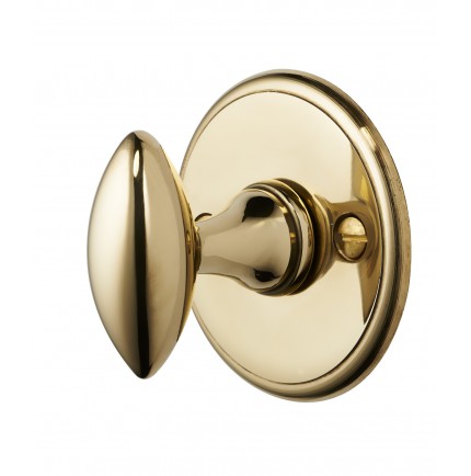 Bouton de condamnation sur rosace en laiton Bouton de condamnation sur rosace en laiton