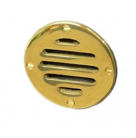 Petite grille d'aération ronde de 83mm en laiton poli
