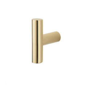 Bouton de meuble en laiton poli en forme de T