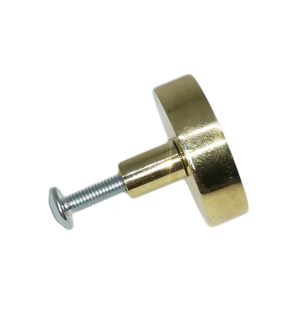 Bouton de meuble rond en laiton poli