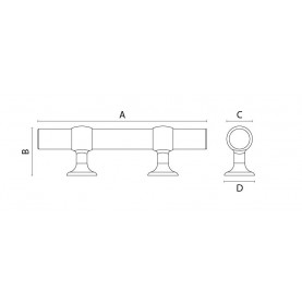 Poignée barre d'appui bois et laiton