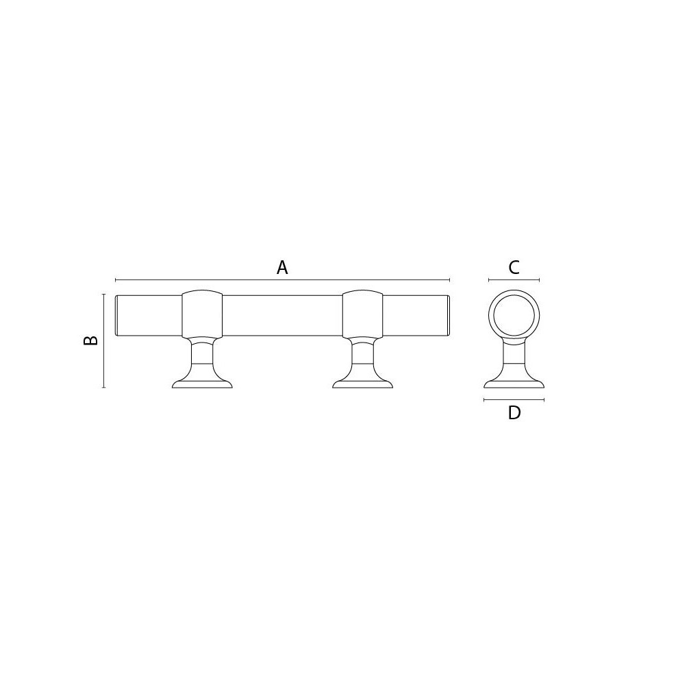 Poignée barre d'appui bois et laiton
