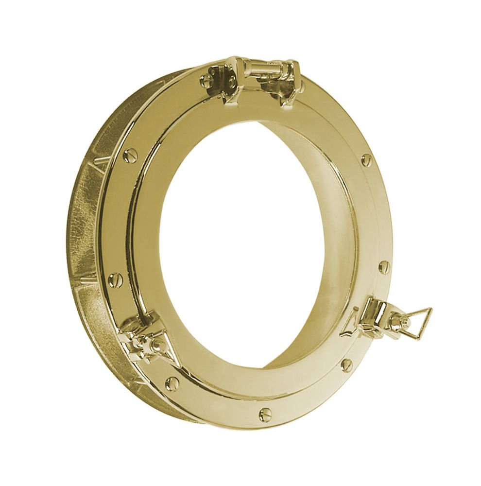 Hublot rond ouvrant décoratif en laiton poli Hublot rond ouvrant décoratif en laiton poli
