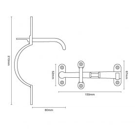 Clenche type loquet à bascule en laiton