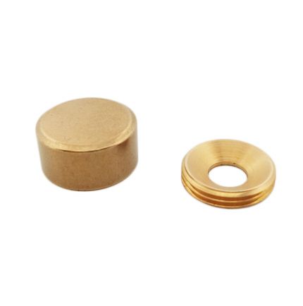 Cache vis rond plat en laiton - par 4 Cache vis rond plat en laiton - par 4
