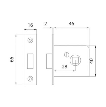 Serrure à Larder Normes Allemandes 8x72 Mm - Acier Avec Clé
