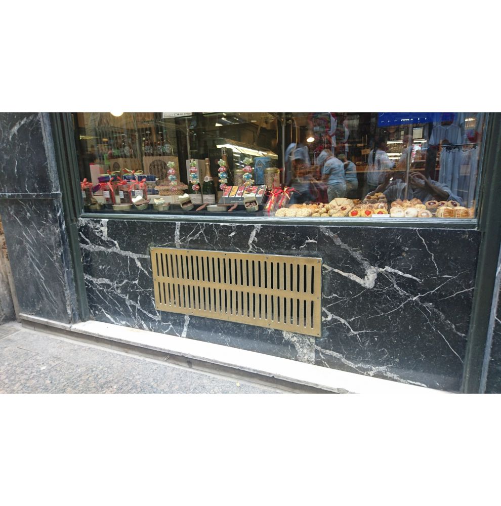 grille d'aération et ventilation sur-mesure en laiton poli