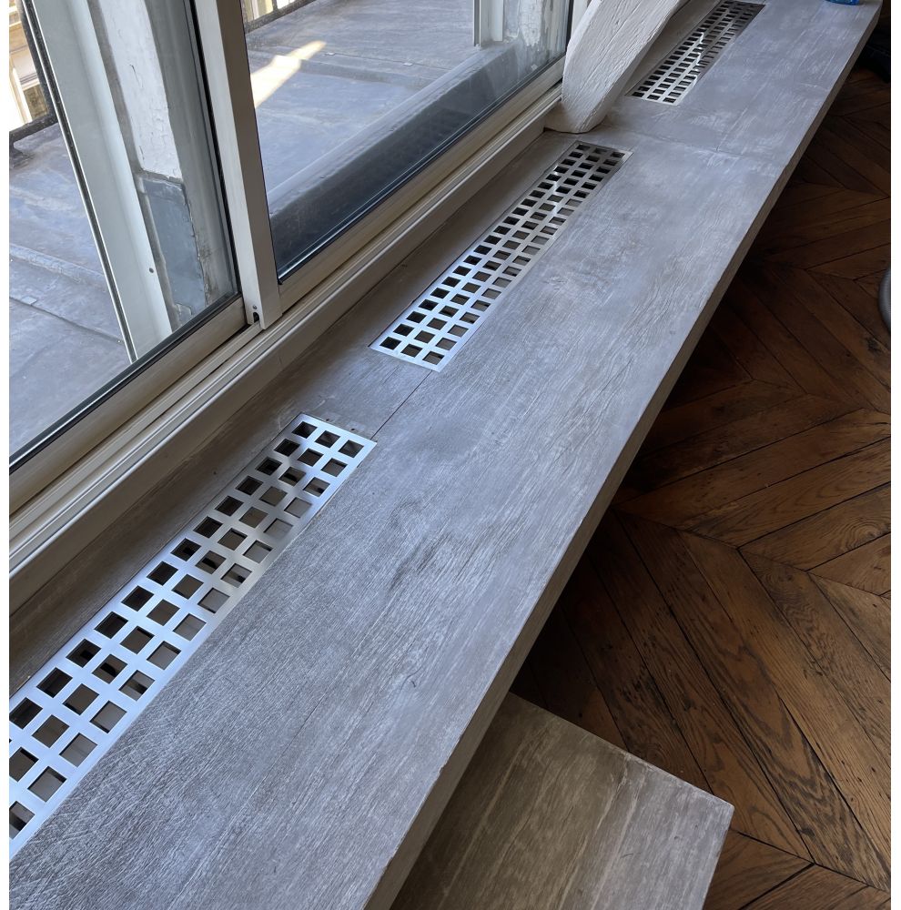 grille d'aération et ventilation sur-mesure en laiton poli