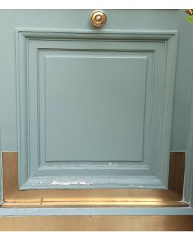 Poignées de porte avec plaque de propreté - Laiton / Bronze - Art Déco