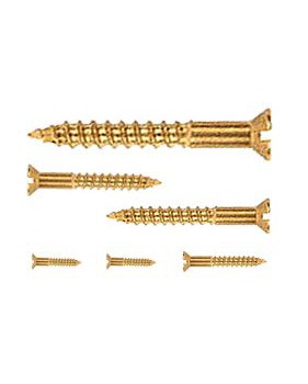 Vis bois laiton tête plate fraisée Ø 3mm