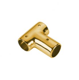 Jonction de tube 25mm en "T" laiton poli