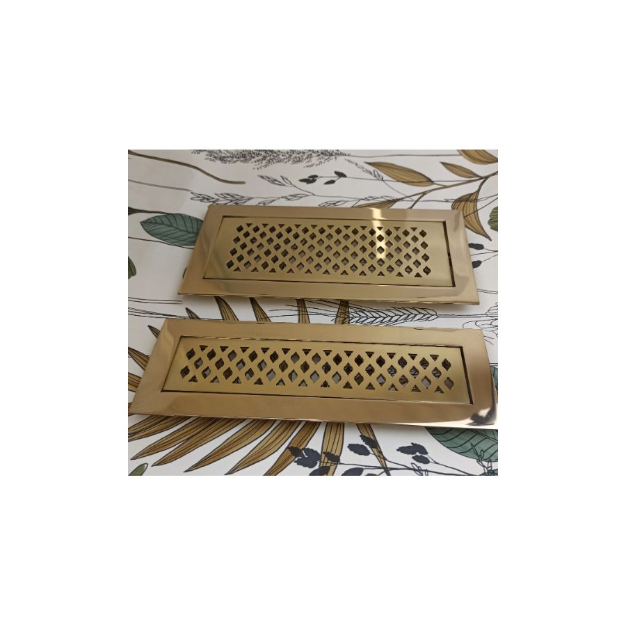 grille d'aération et ventilation sur-mesure en laiton poli