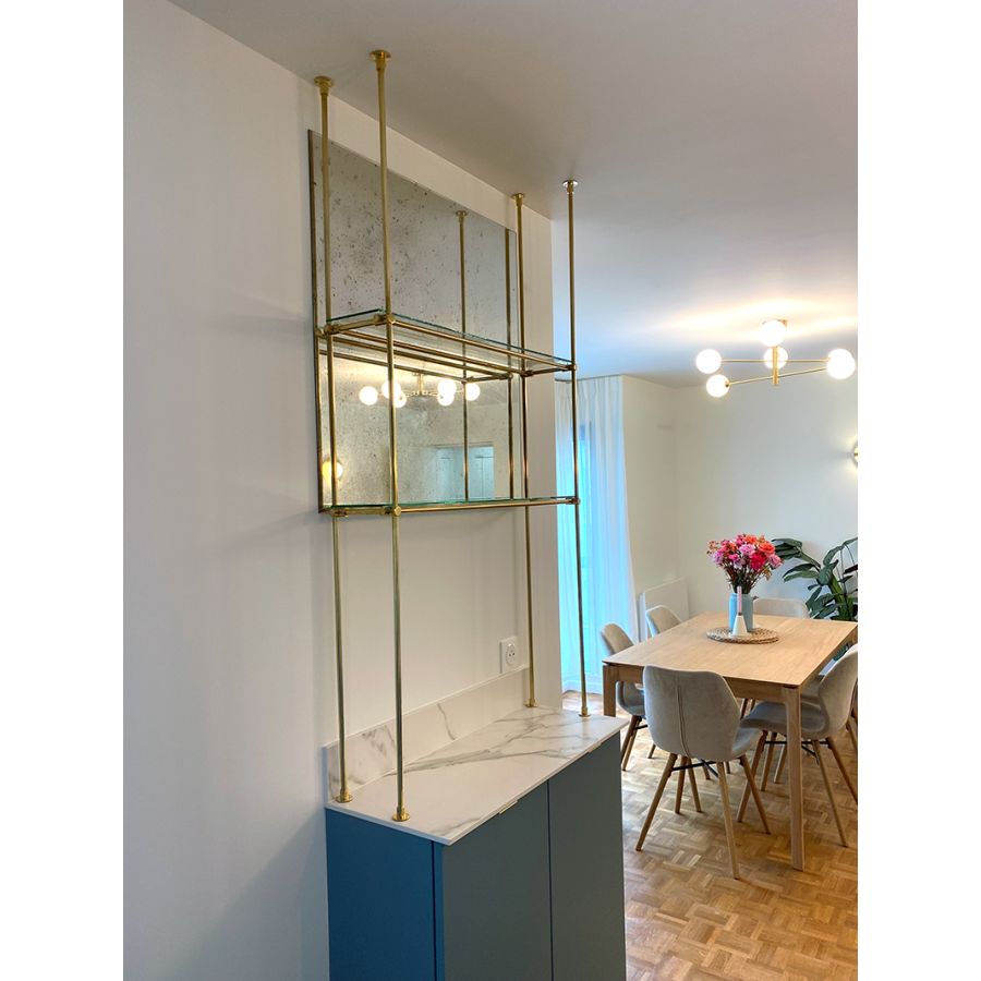 Kit d'étagère filaire en laiton sur-mesure