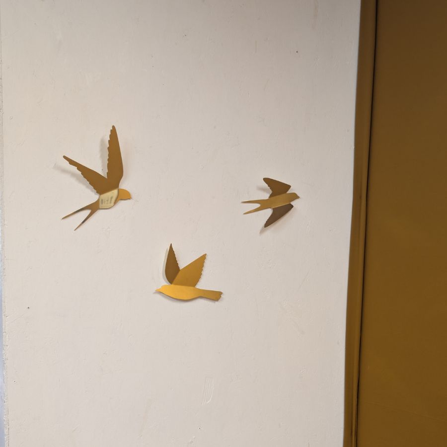 Oiseau décoratif mural en laiton – Plusieurs tailles et finitions