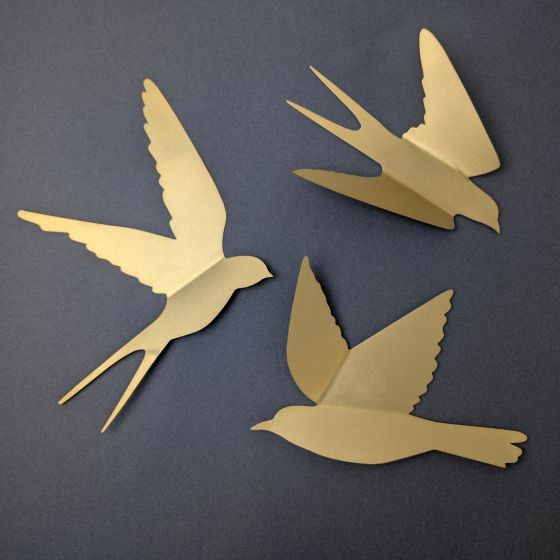 Oiseau décoratif mural en laiton – Plusieurs tailles et finitions