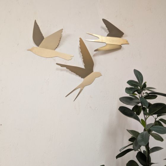 Oiseau décoratif mural en laiton – Plusieurs tailles et finitions