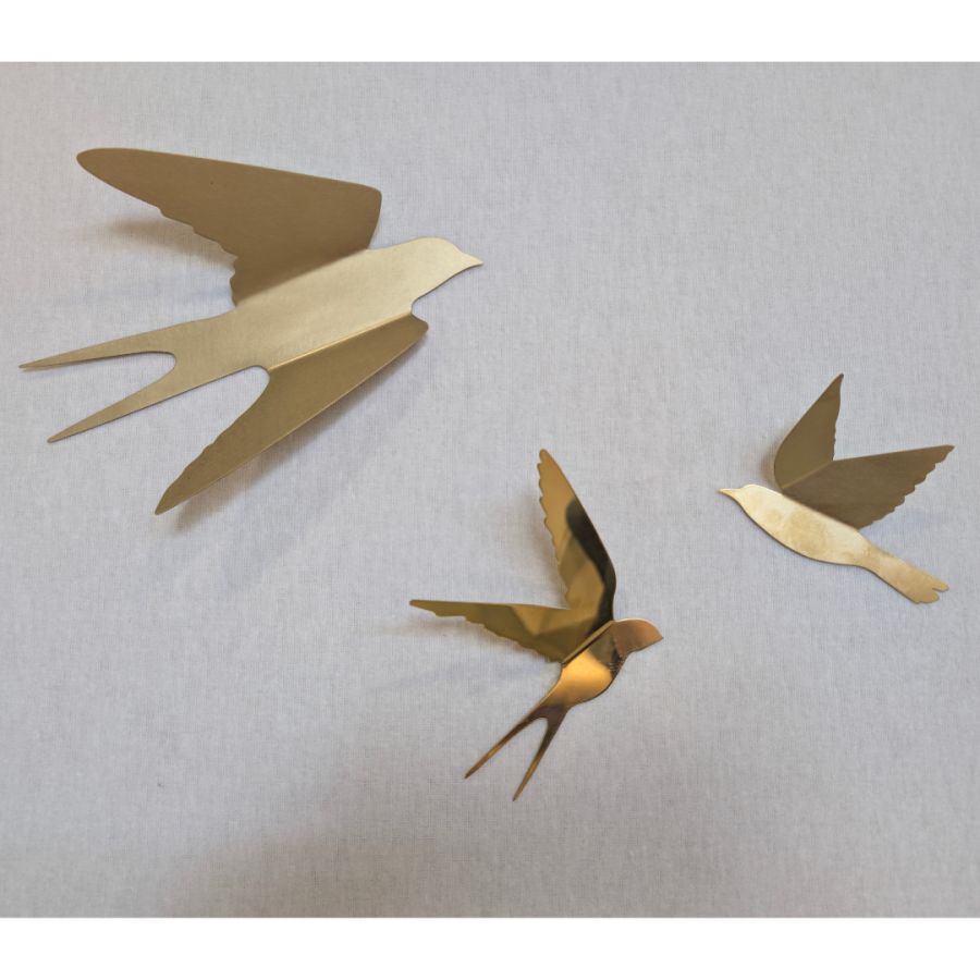 Oiseau décoratif mural en laiton – Plusieurs tailles et finitions