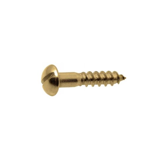 Vis bois laiton tête ronde fendue Ø 6mm