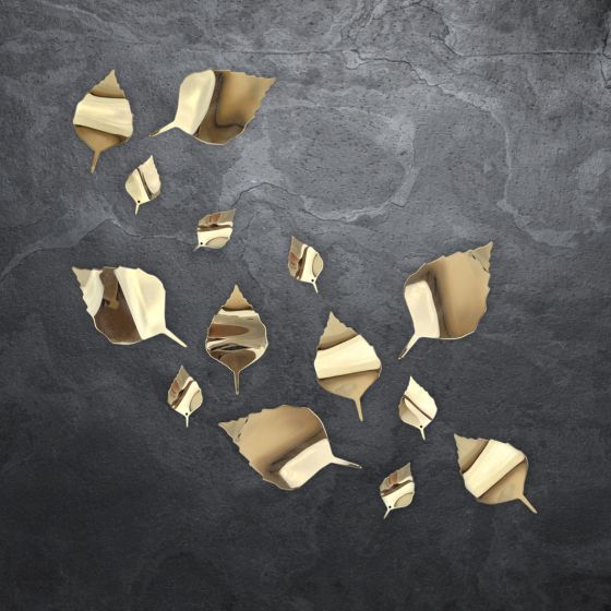 Feuilles d'arbres murales décoratives en laiton