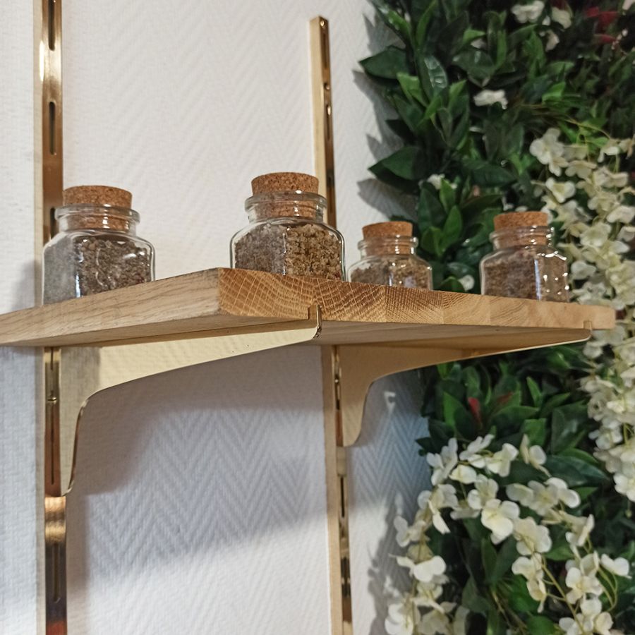 Crémaillère en laiton pour étagère de rangement