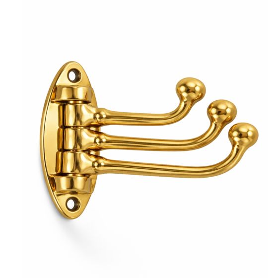 Patère de porte manteau en laiton poli