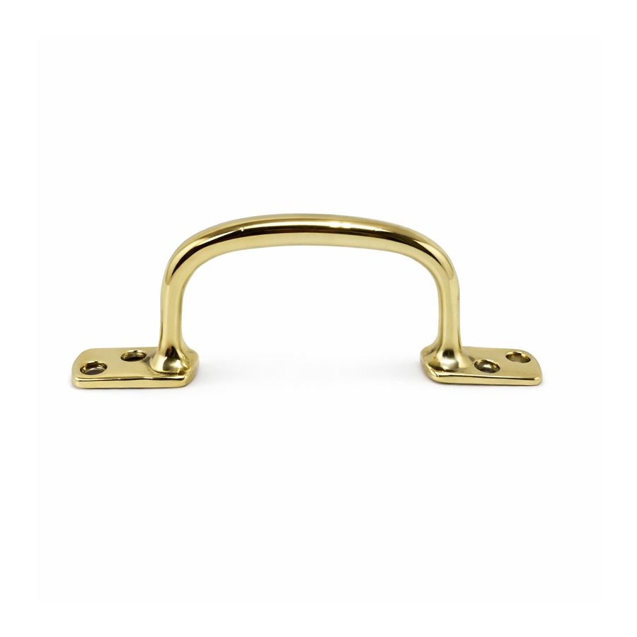 Poignée d'artillerie à pattes laiton poli massif