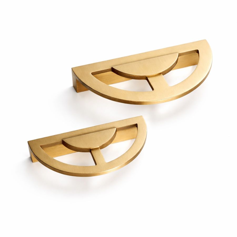 Poignée graphique demi rond ou triangle en laiton brossé