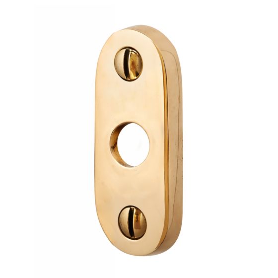 Rosace oblongue en laiton massif pour poignée de crémone