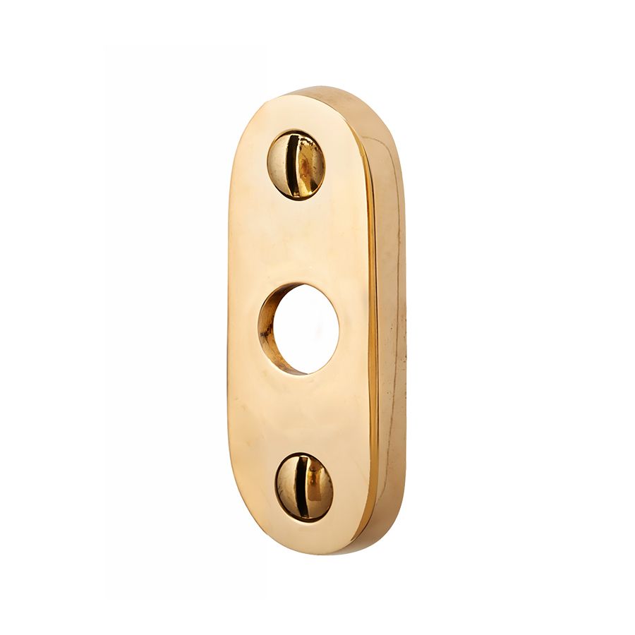 Rosace oblongue en laiton massif pour poignée de crémone