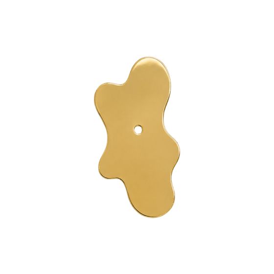 Plaque décorative de bouton de meuble forme organique laiton