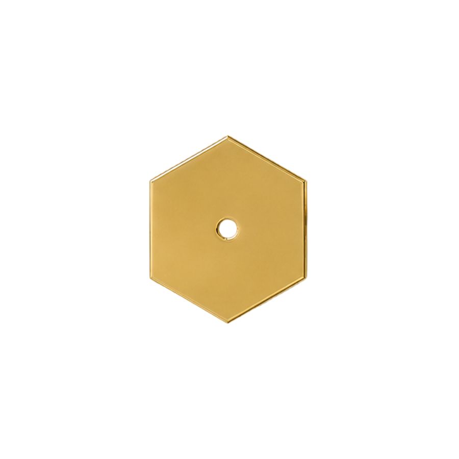 Plaque décorative hexagonale en laiton pour poignée de meuble