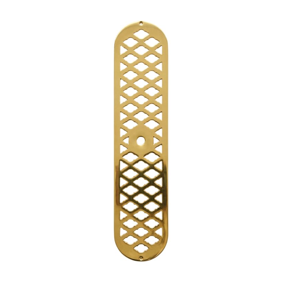 Plaque longue laiton massif pour poignée motif coquillage