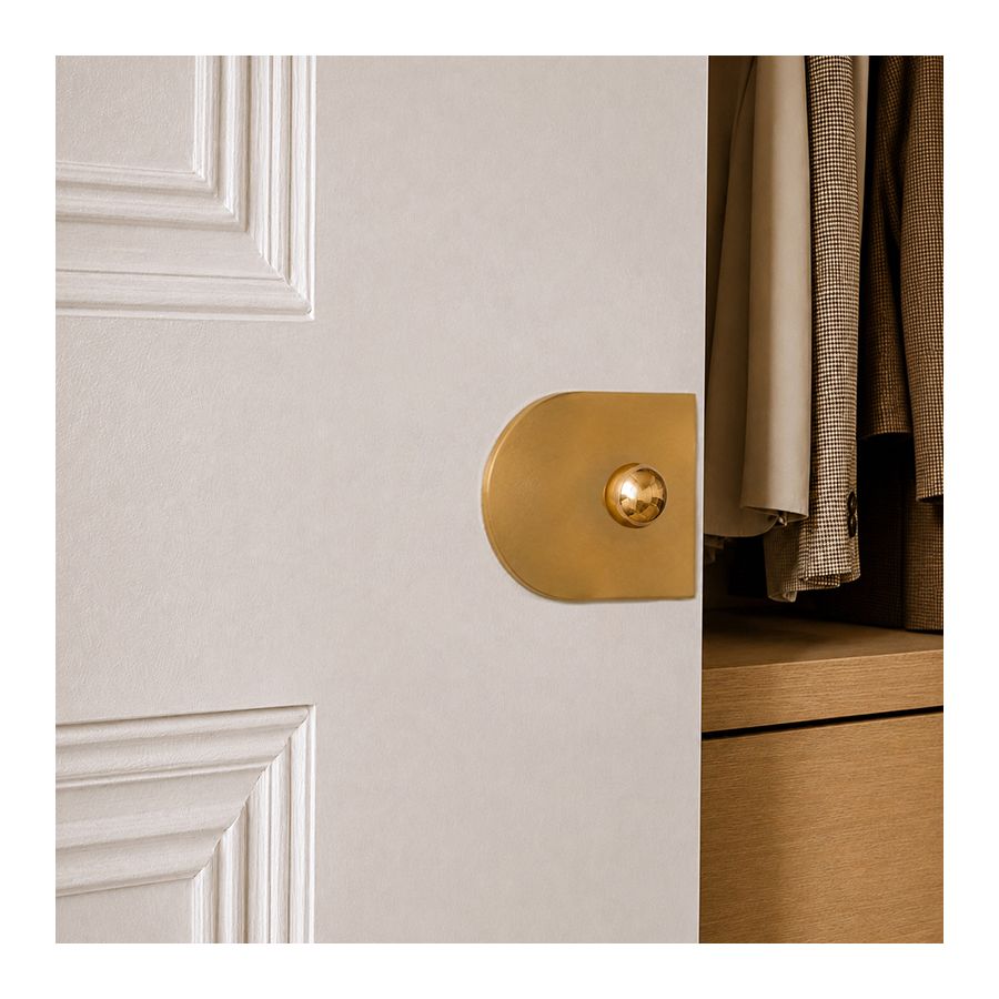 Plaque forme arche en laiton massif pour bouton d'ameublement