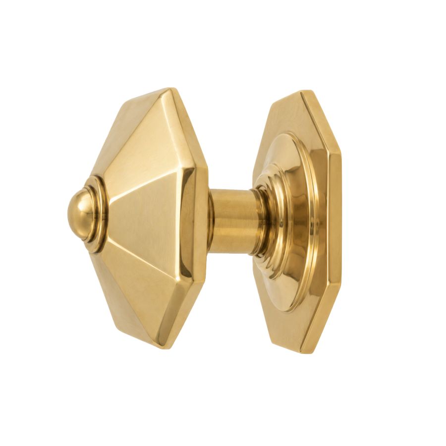 Pommeau de porte forme diamant en laiton