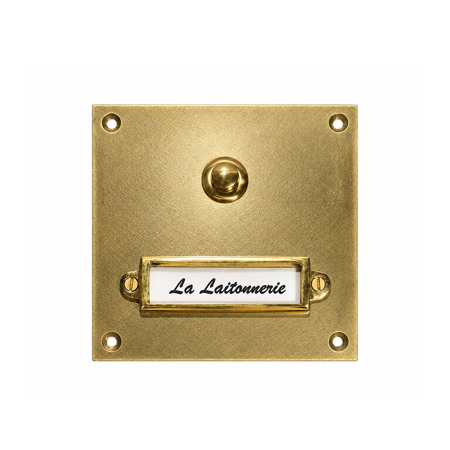 Bouton de sonnette plat en laiton sur-mesure