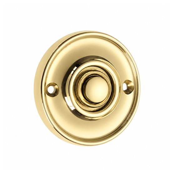 Bouton de sonnette plat et mouluré en laiton massif