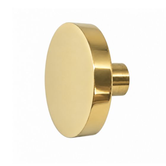 Bouton de meuble rond en laiton poli