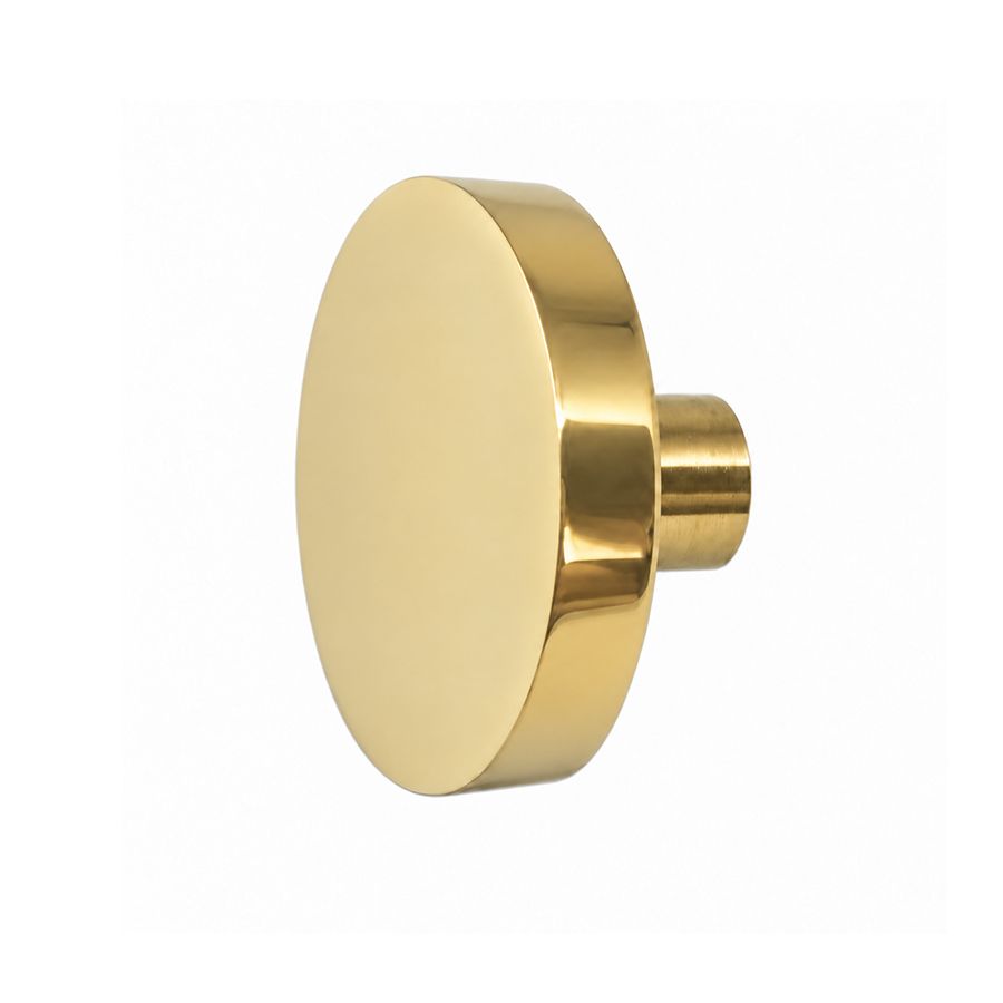 Bouton de meuble rond en laiton poli