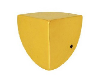 Coin de meuble en laiton poli à 3 faces et bordures arrondies