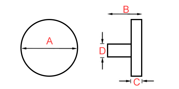 cotes bouton meuble rond plat laiton poli