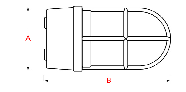 Dimensions applique ovoide avec grille en laiton