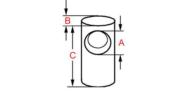 plan support cylindrique 25 et 30mm pour rampe laiton